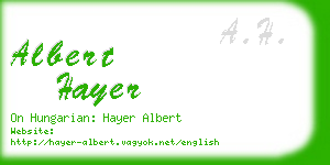 albert hayer business card